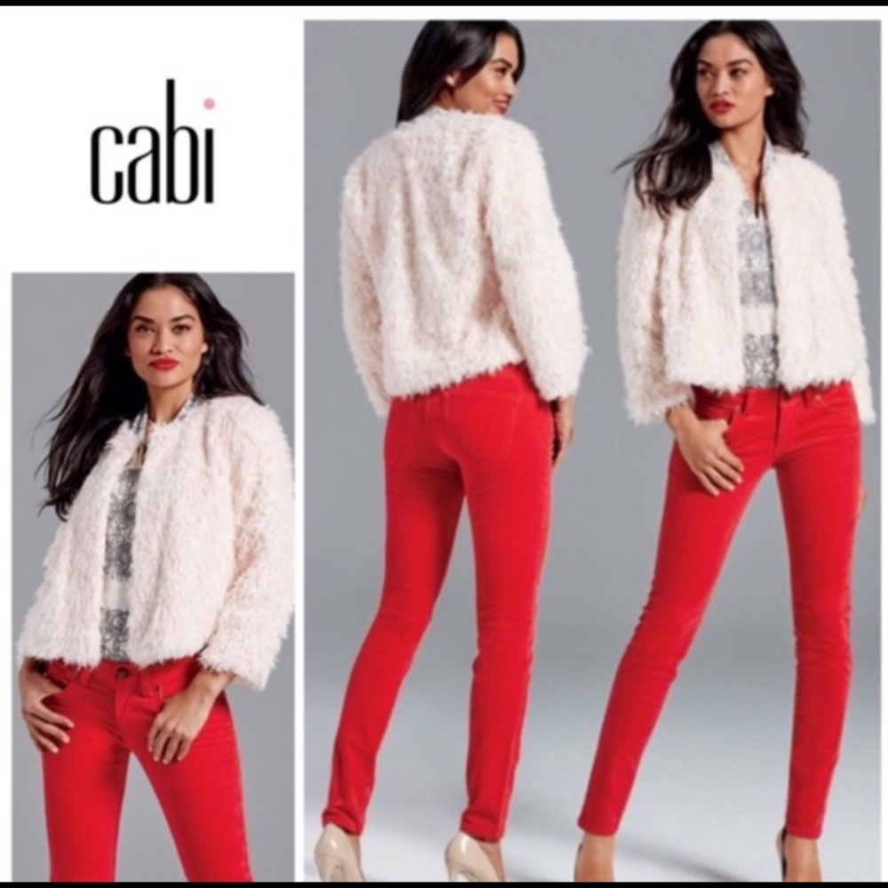 CABI Skinny Red Corduroy jeans pants XS 3136